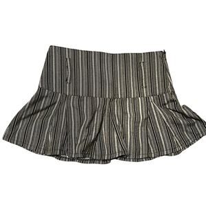Zara TRF Black and Gray Striped Flared Mini Skirt Size 4